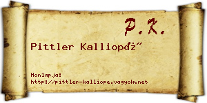 Pittler Kalliopé névjegykártya